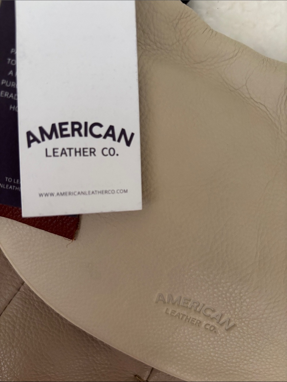 American Leather Two-Tone Beige & Cream Backpack - Picture 2 of 11